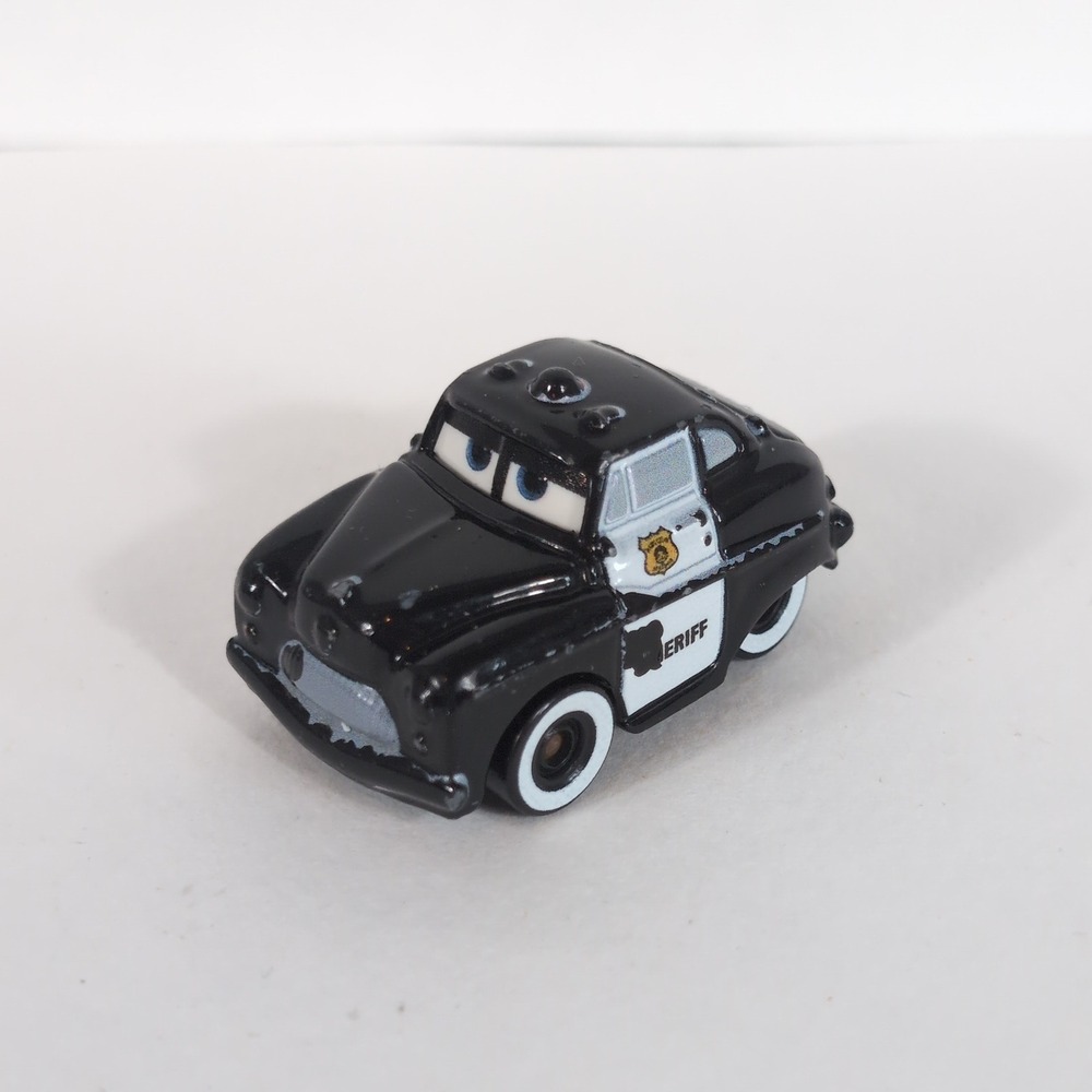 Disney Pixar Cars Sheriff Mini Racers Mattel Black Diecast Police Car Toy